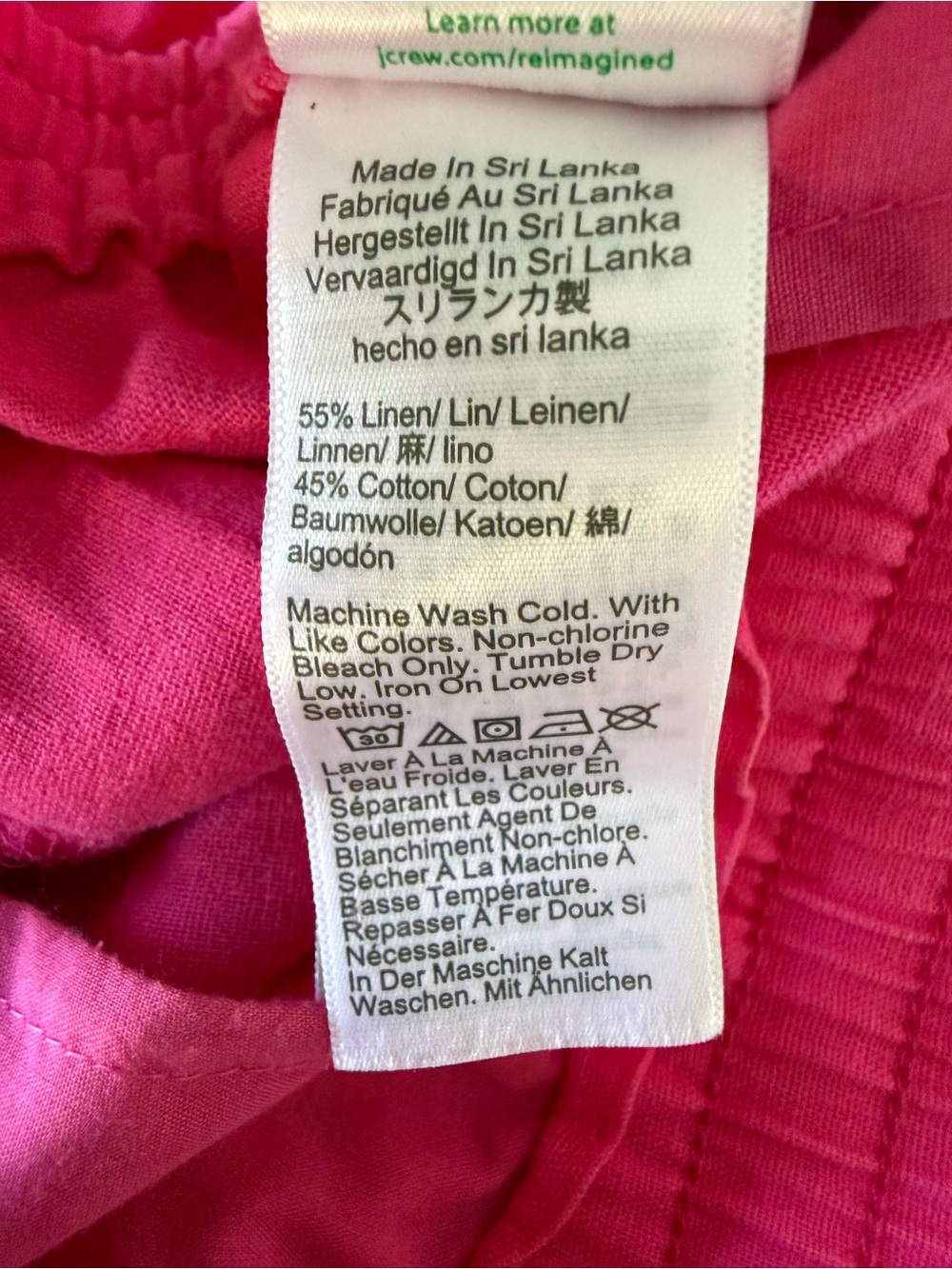 J.Crew Linen Blend Pink Drawstring Ankle Pants Women’s Size 6 - Picture 7 of 7